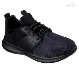   skechers 65474 delson-camben férfı fekete félcıpő 47 1/2