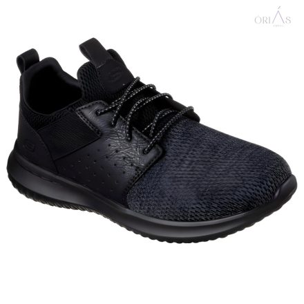 skechers 65474 delson-camben férfı fekete félcıpő 47 1/2