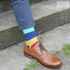 Színes csíkos mintásférfi zokni 47-50